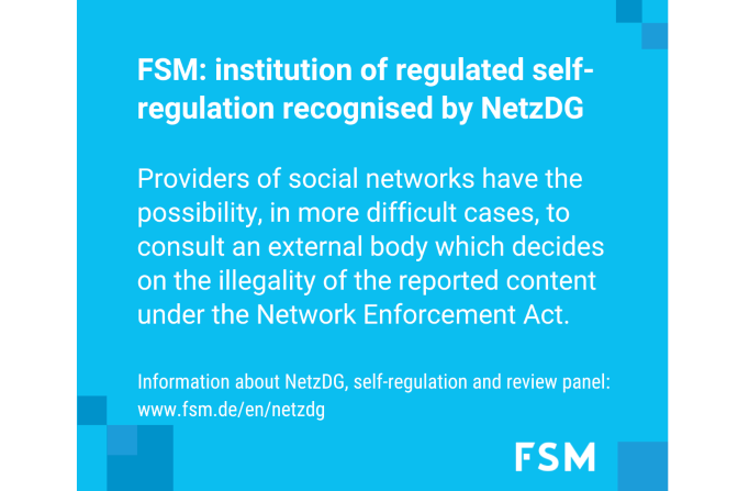 FSM’s role of self-regulation under the German Network Enforcement Act